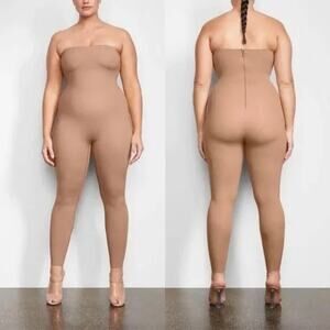SKIMS All In One Strapless Bodysuit Jumpsuit Sexy Date Bodycon Sienna Tan 3X NWT